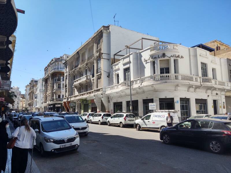 Buildings along Rue Indriss Lahrizi in Casablanca.