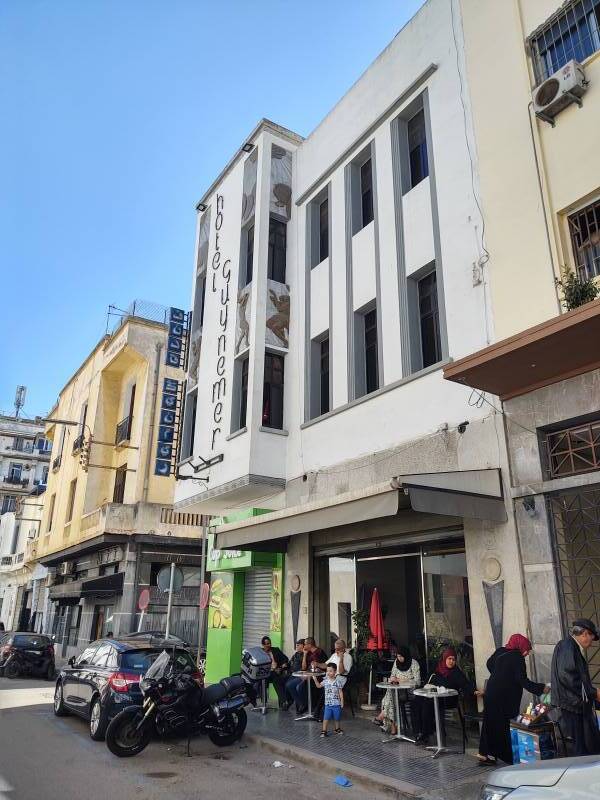 Art Deco panels on Hôtel Guynemer on Rue Mohammed Belloul in Casablanca.