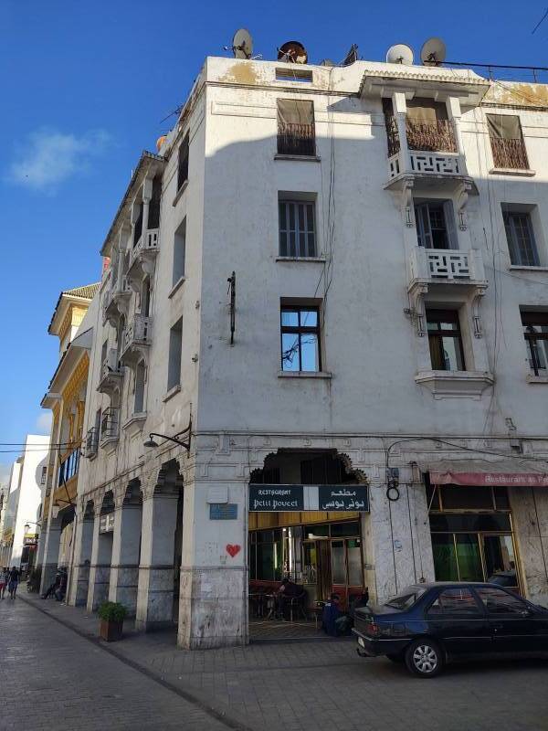 Petit Poucet bar and café on Boulevard Mohammed V in Casablanca, once frequented by Antoine de Saint-Exupéry, Albert Camus, and Édith Piaf.