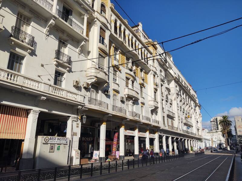Buildings along Boulevard Mohammed V in Casablanca.