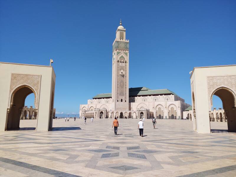 Exterior of Hassan II Mosque in Casablanca.