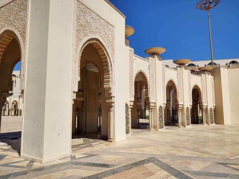 Exterior of Hassan II Mosque in Casablanca.