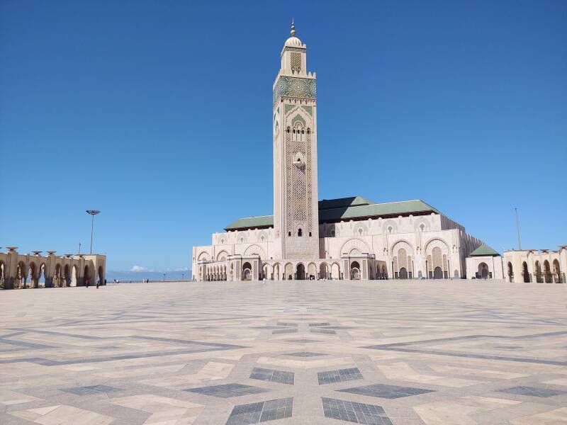 Exterior of Hassan II Mosque in Casablanca.