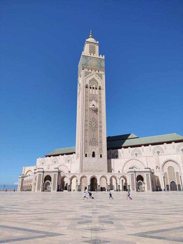 Exterior of Hassan II Mosque in Casablanca.