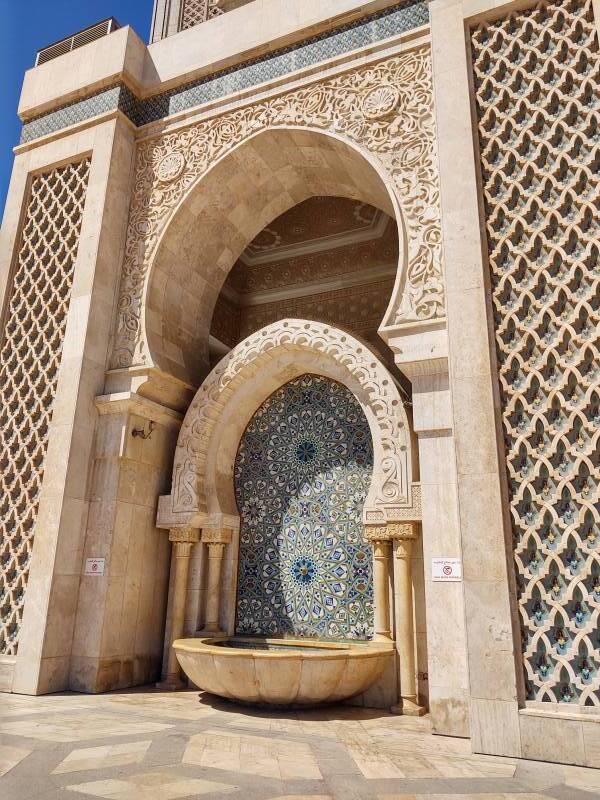 Exterior of Hassan II Mosque in Casablanca.