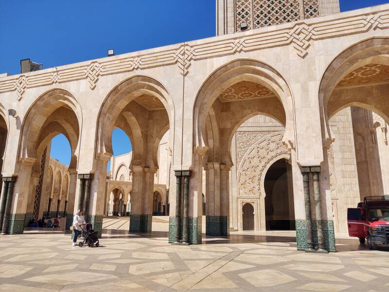 Exterior of Hassan II Mosque in Casablanca.