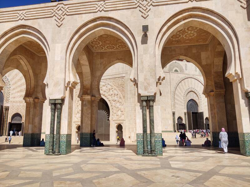 Exterior of Hassan II Mosque in Casablanca.