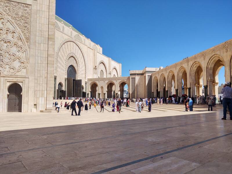 Exterior of Hassan II Mosque in Casablanca.