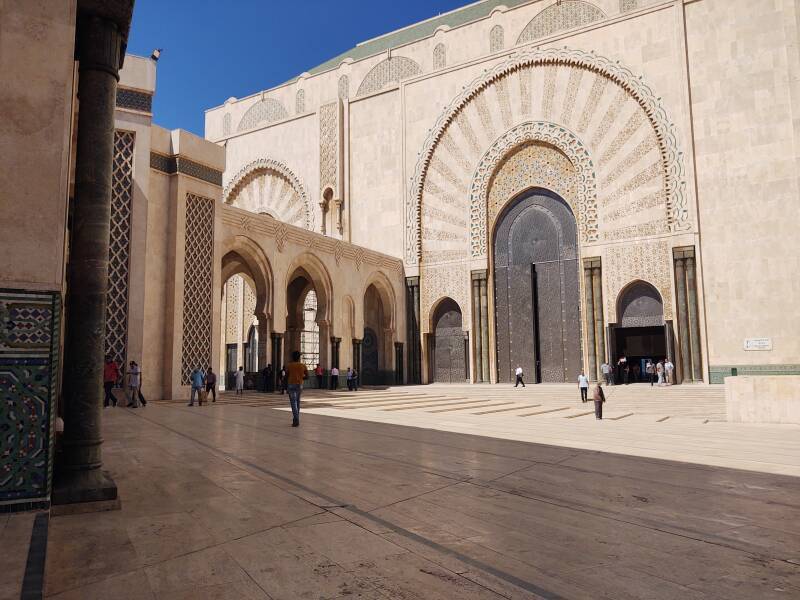 Exterior of Hassan II Mosque in Casablanca.