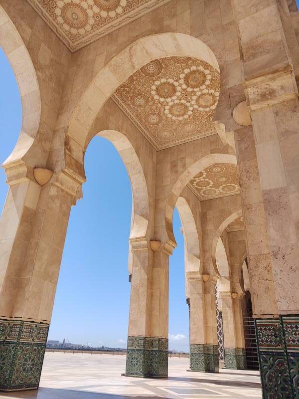 Exterior of Hassan II Mosque in Casablanca.