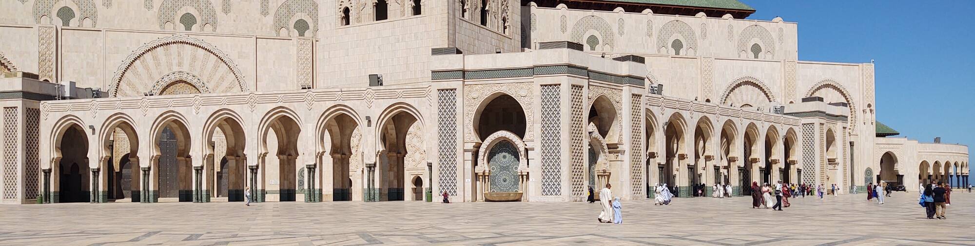 Exterior of Hassan II Mosque in Casablanca.