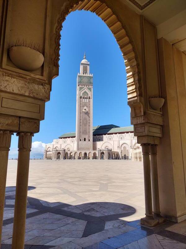 Exterior of Hassan II Mosque in Casablanca.