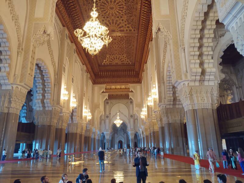 Interior of Hassan II Mosque in Casablanca.