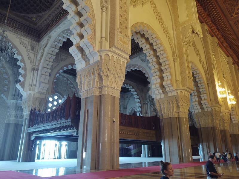 Interior of Hassan II Mosque in Casablanca.