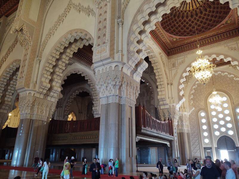 Interior of Hassan II Mosque in Casablanca.