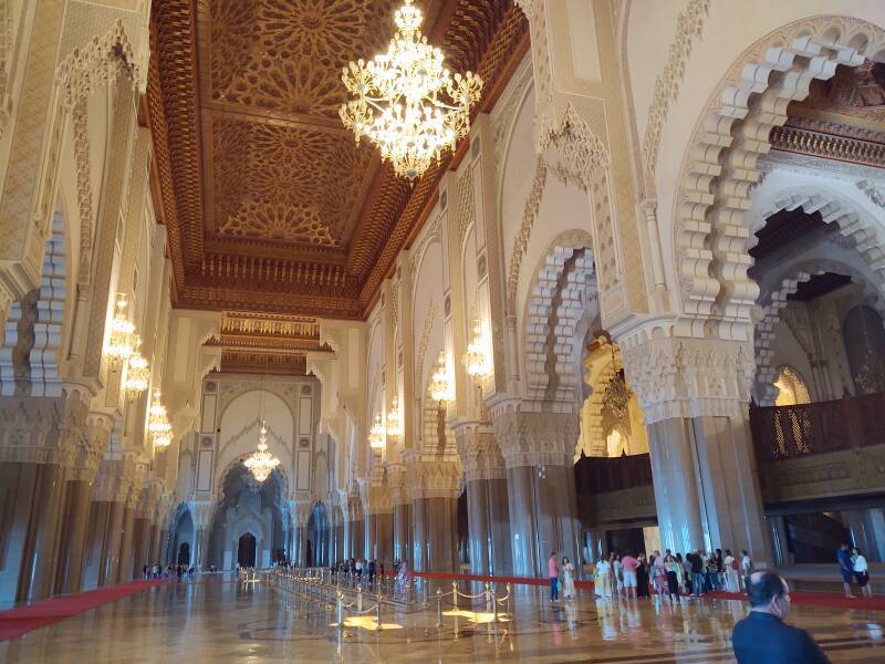 Interior of Hassan II Mosque in Casablanca.