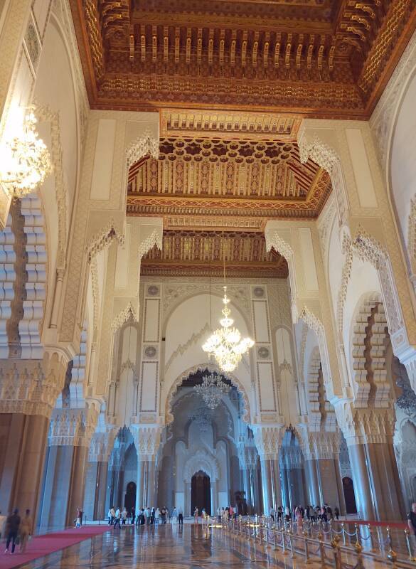 Interior of Hassan II Mosque in Casablanca.