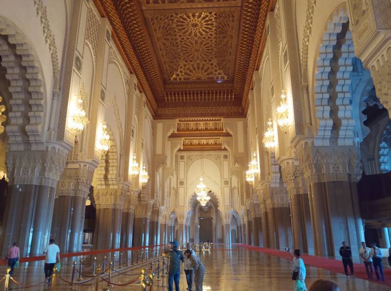 Interior of Hassan II Mosque in Casablanca.