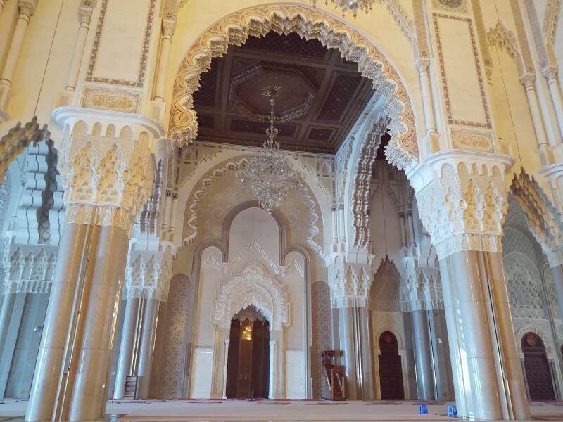 Interior of Hassan II Mosque in Casablanca.