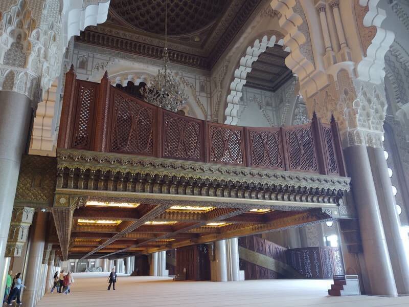 Interior of Hassan II Mosque in Casablanca.