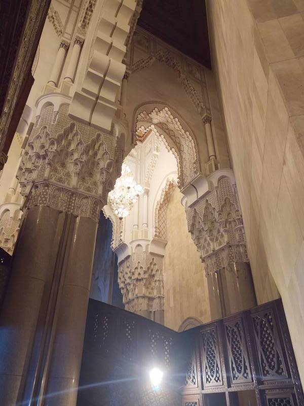 Interior of Hassan II Mosque in Casablanca.