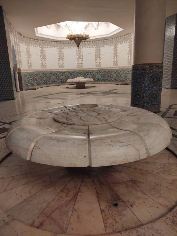 Ablutions fountains of Hassan II Mosque in Casablanca.