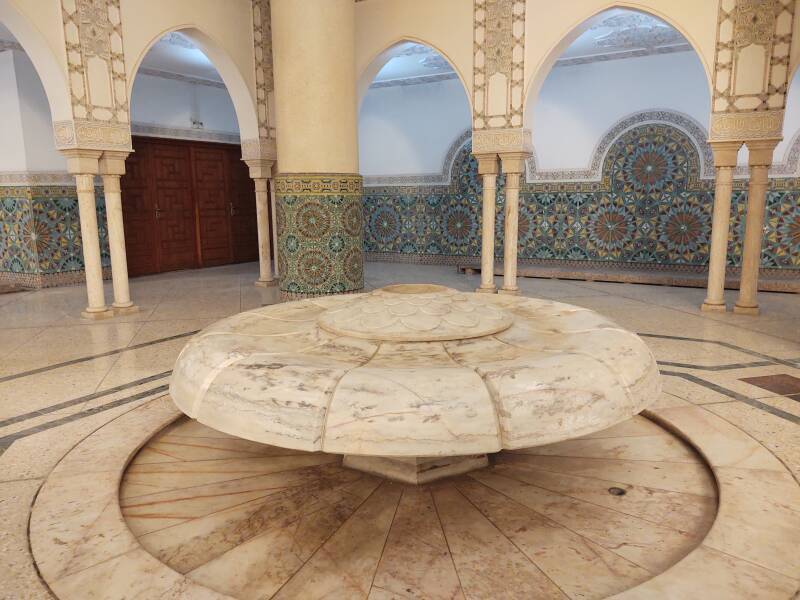 Ablutions fountains of Hassan II Mosque in Casablanca.