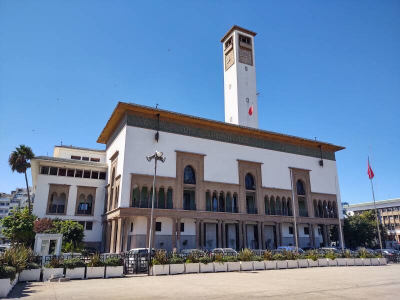 1930 former police headquarters, now Wilaya de la Region Casablanca on Place Mohammad V.