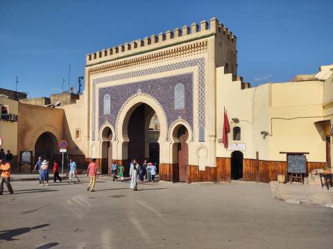 Bab Boujloud, the entry to the Fez medina.