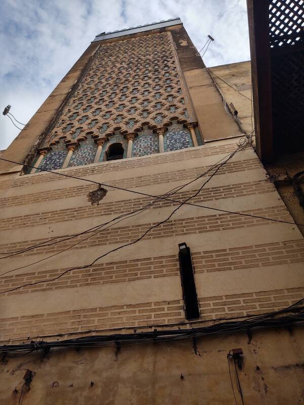 Minaret at the Bou Inania Madrasa in Fez.