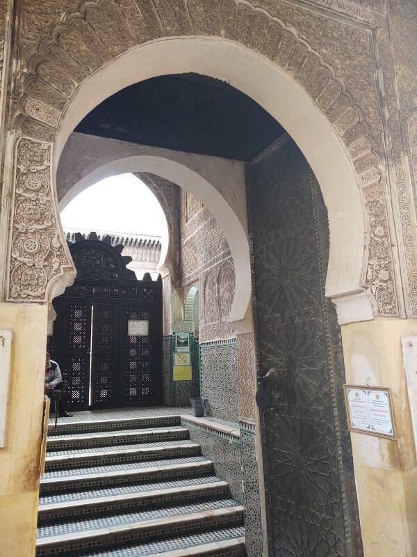Entrance of the Bou Inania Madrasa in Fez.