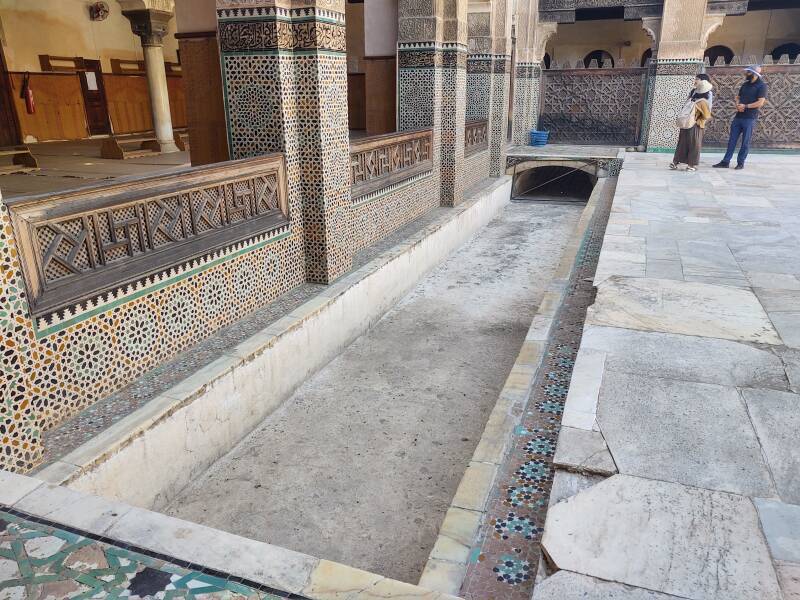Water channel in front of the prayer hall in the Bou Inania Madrasa in Fez.