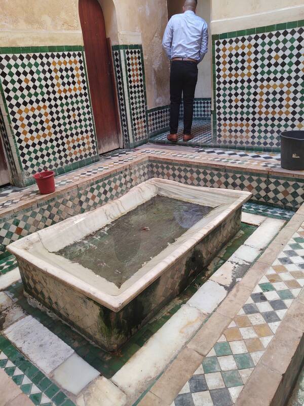 Ablutions tank in the Bou Inania Madrasa in Fez, Morocco.