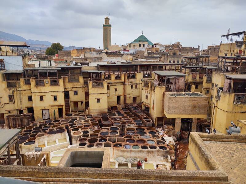 Chouara tannery in Fez el Bali medina along Tala'a Sghira.