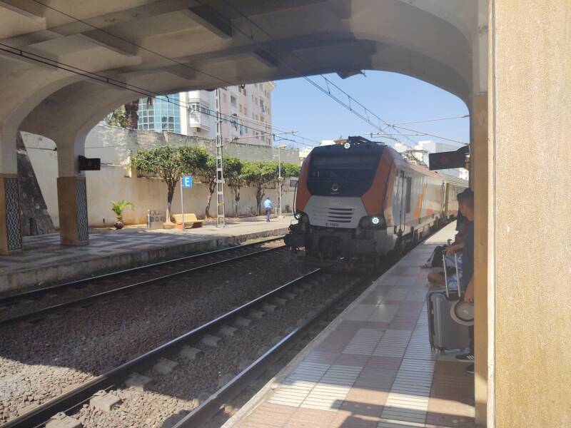 Train arriving at Gare al Amir Abdul Kader in Meknès.
