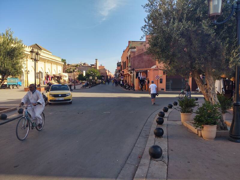 Street scene in the kasbah, inside Bab Agnaou near the Kasbah Mosque and the Saadian Tombs.