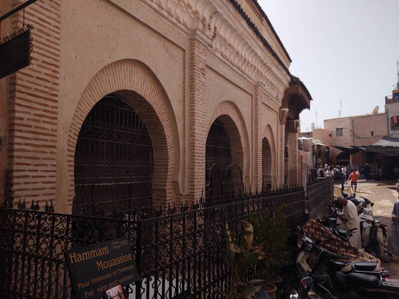 Hammam Mouassine and associated fountains in the medina in Marrakech.