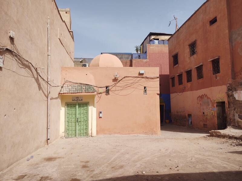 Open courtyard in a funduq in the medina in Marrakech.