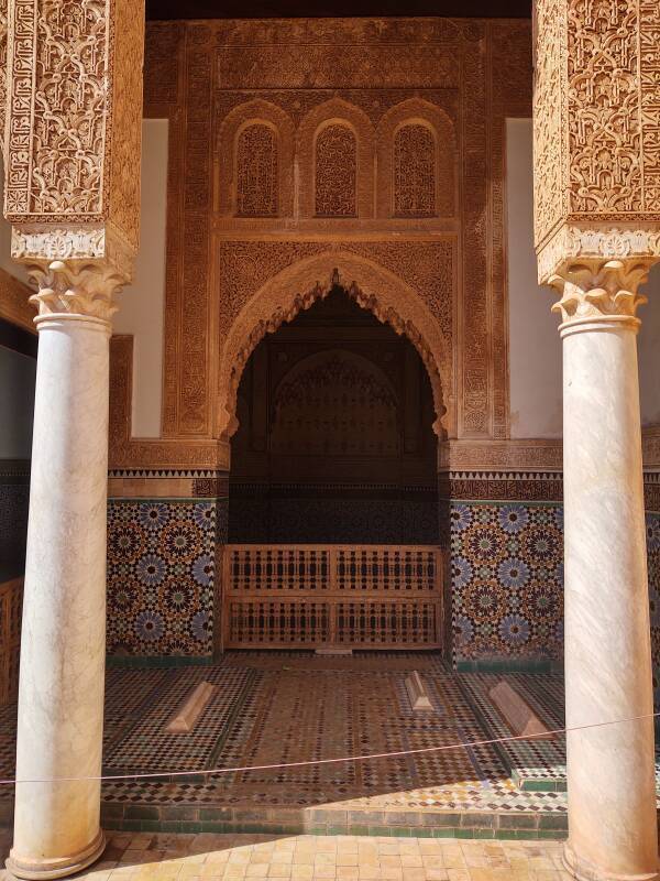 Eastern loggia in the Eastern Sanctuary in the Saadian Tombs complex.