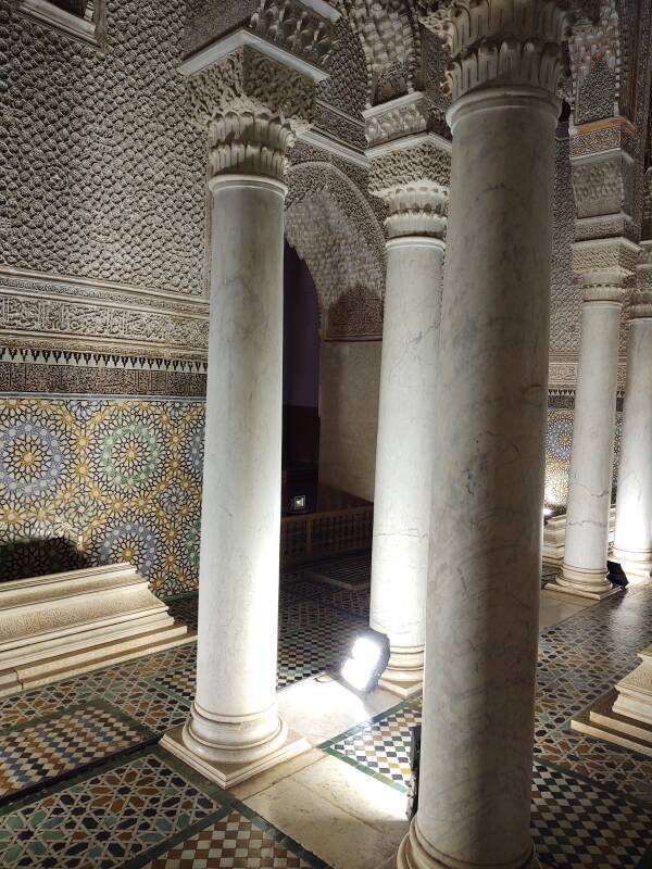 Hall of Twelve Columns in the Western Sanctuary in the Saadian Tombs complex.