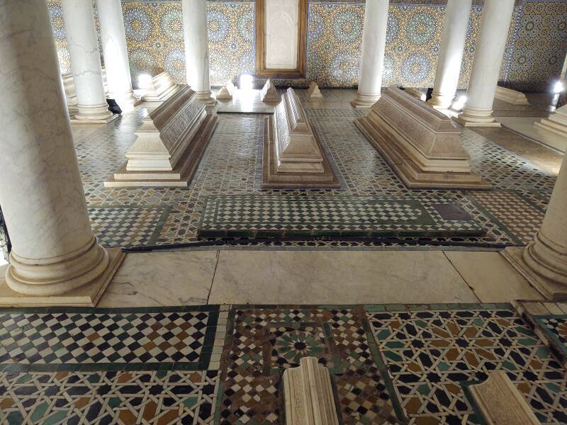 Hall of Twelve Columns in the Western Sanctuary in the Saadian Tombs complex.
