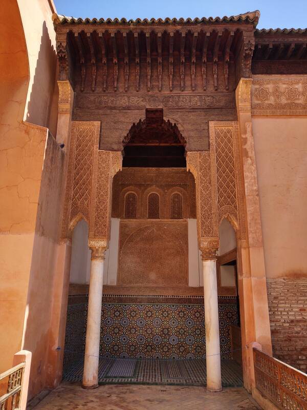 Western loggia in the Eastern Sanctuary in the Saadian Tombs complex.