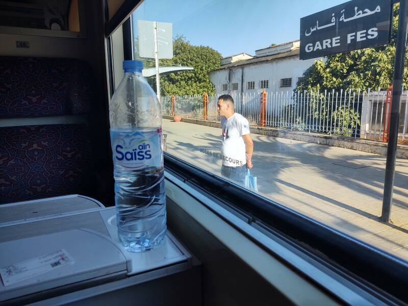 On board the train from Fez to Kénitra. By overnight train to Marrakech.