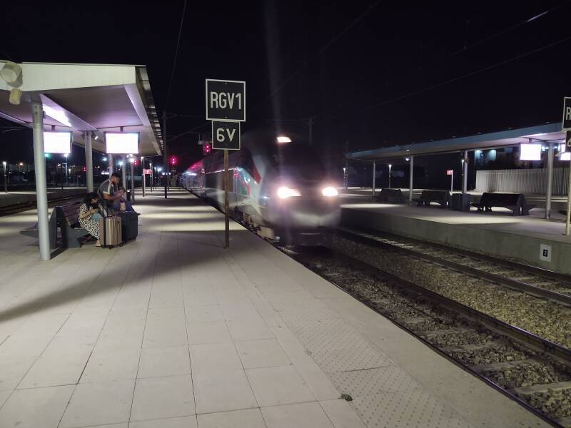 Changing trains at Kénitra. By overnight train to Marrakech.