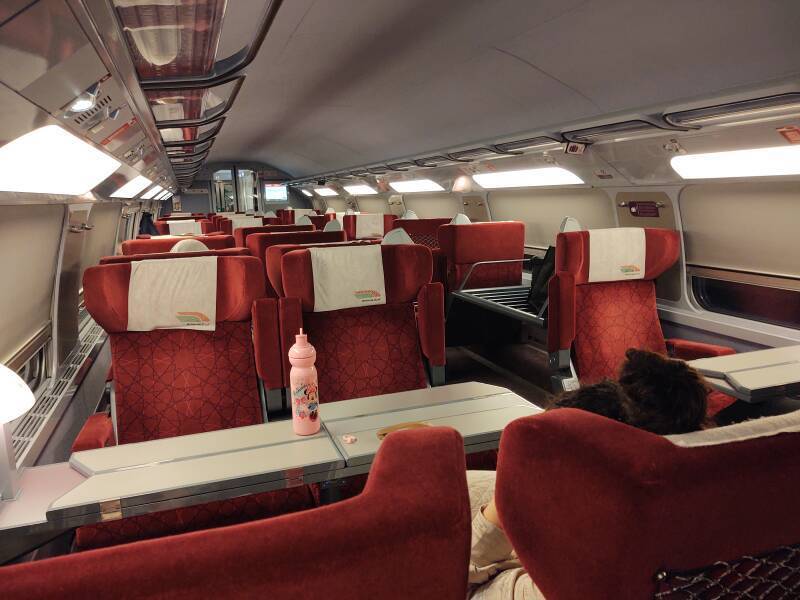 On board the high-speed Al Boraq from Kénitra to Tangier. By overnight train to Marrakech.