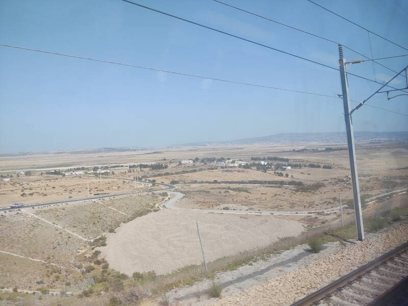 View from on board the high-speed Al Boraq train in Morocco.