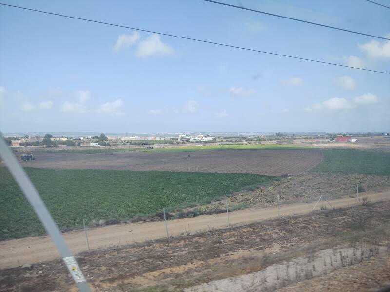 View from on board the high-speed Al Boraq train in Morocco.