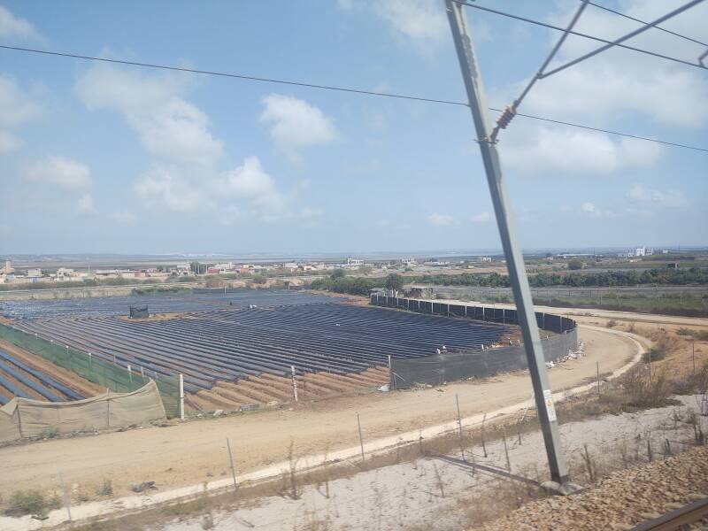 View from on board the high-speed Al Boraq train in Morocco.