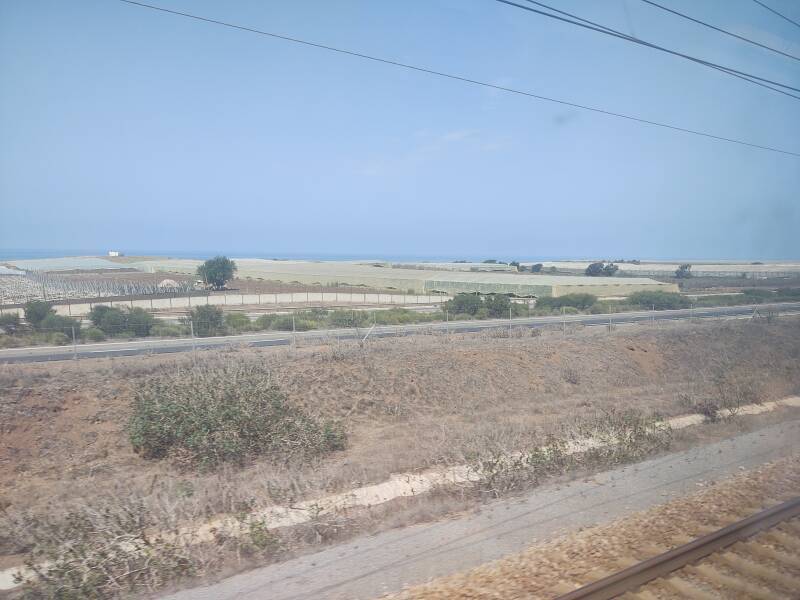 View from on board the high-speed Al Boraq train in Morocco.