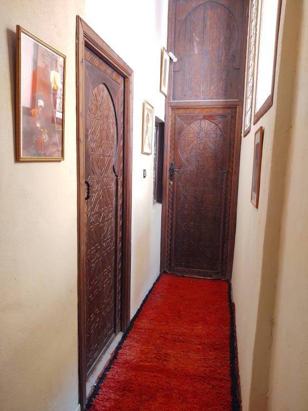 Hallway to my room in a guesthouse in the medina in Meknès.